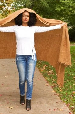 Swahili African Modern Home Goods Chestnut Gabi Tablecloth / Throw Blanket