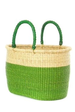 Swahili African Modern Cilantro Bolga Shopper Bag Accessories
