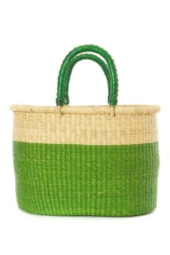 Swahili African Modern Cilantro Bolga Shopper Bag Accessories