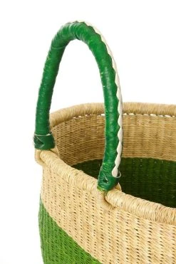 Swahili African Modern Cilantro Bolga Shopper Bag Accessories