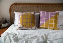 Leah Singh New Arrivals Circle Grid Reversible Throw Pillow Cover