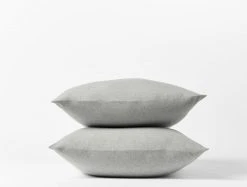 Coyuchi Cloud Brushed Flannel Pillowcases - Pale Gray Heather Home Goods