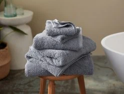 Coyuchi Home Goods Cloud Loom Towels - Steel Blue