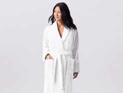 Coyuchi Cloud Loom Unisex Robe - Alpine White Home Goods
