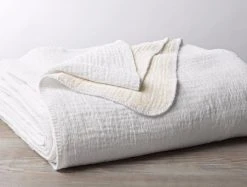 Coyuchi Cozy Cotton Baby Blanket - Alpine White Throw Blankets