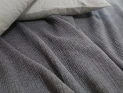 Coyuchi Cozy Cotton Blanket - Charcoal Home Goods