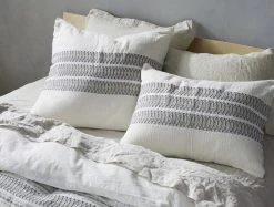 Coyuchi Home Goods Lost Coast Duvet Cover - Soft White With Deep Graphite