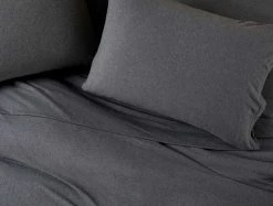 Coyuchi Home Goods Jersey Envelope Pillowcase Set - Charcoal Heather 9 Coyuchi Home Goods Jersey Envelope Pillowcase Set - Charcoal Heather