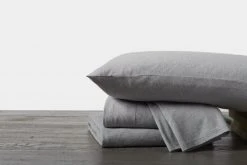 Coyuchi Jersey Envelope Pillowcase Set - Gray Heather