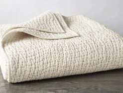 Coyuchi Home Goods Pebbled Handstitched Quilt - Undyed