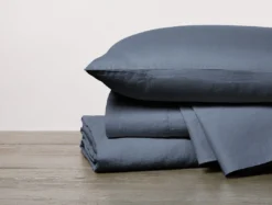 Coyuchi Fair Trade Relaxed Linen Pillowcase Set - Harbor Blue