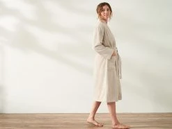Coyuchi Home Goods Air Weight Unisex Robe - Dune