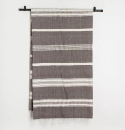 Creative Women Home Goods Aden Bath Towel - Gray + Natural