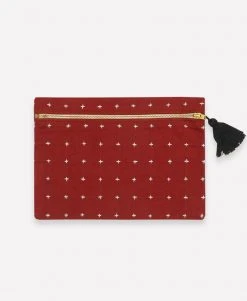 Anchal Cross Stitch Clutch Pouch