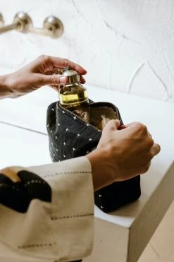 Anchal Accessories Cross Stitch Toiletry Bag - Charcoal