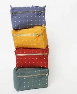 Anchal Cross Stitch Toiletry Bag - Spruce