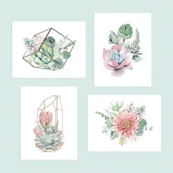 Cute Root Succulent Arrangements Plantable Cards - 8 Pack Greeting Cards