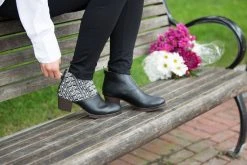 Darzah Tatreez Ankle Boot - Black + Ecru