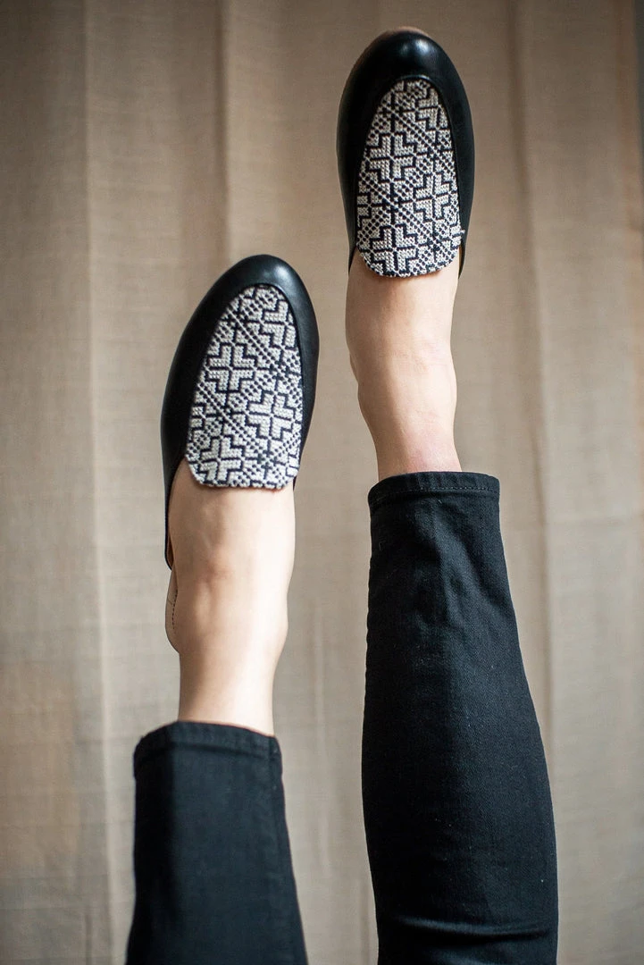 Darzah Tatreez Mule - Black + White Staff Favorites 4 Darzah Tatreez Mule - Black + White Staff Favorites