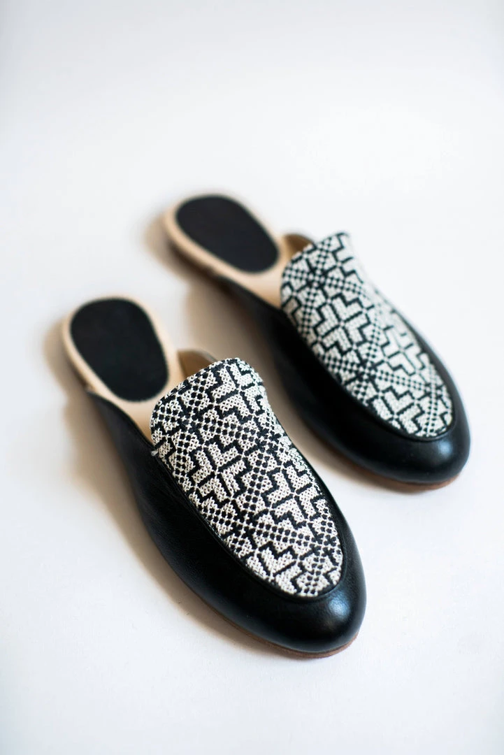 Darzah Tatreez Mule - Black + White Staff Favorites 6 Darzah Tatreez Mule - Black + White Staff Favorites