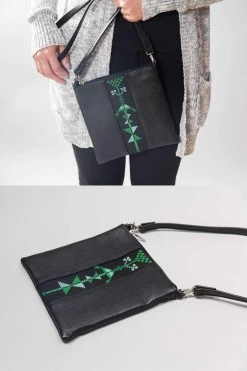 Darzah Black Tatreez Crossbody Bag