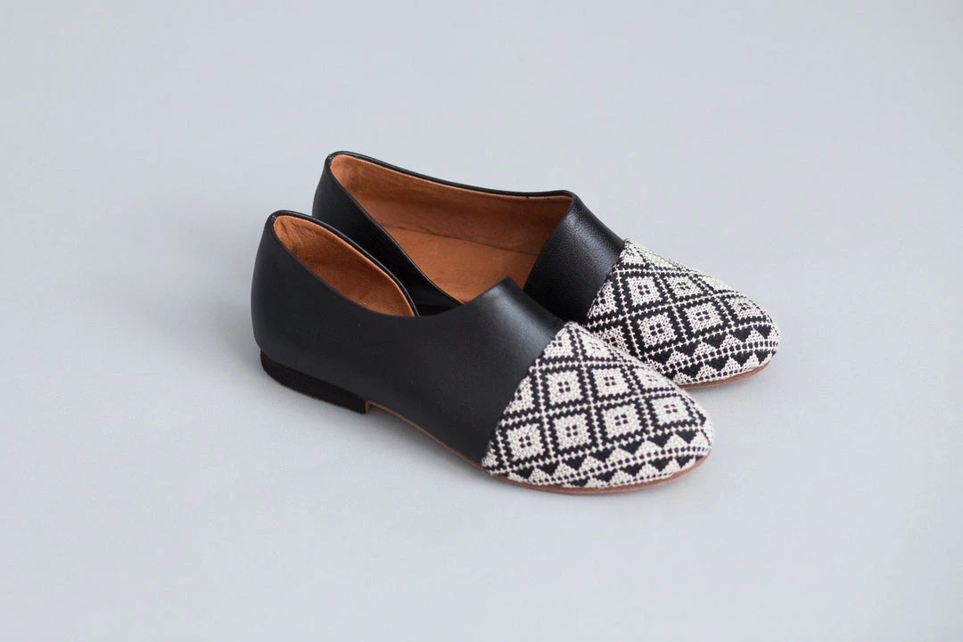 Darzah Black Tatreez Flat D'orsay 3 Darzah Black Tatreez Flat D'orsay