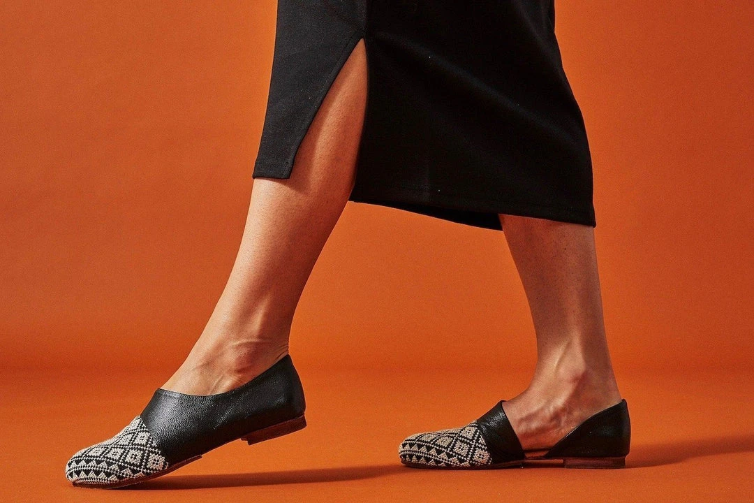 Darzah Black Tatreez Flat D'orsay 4 Darzah Black Tatreez Flat D'orsay