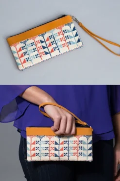 Darzah Flowers Tatreez Clutch - Camel