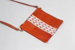 Darzah Clay Tatreez Crossbody Bag — Blue + Rust Fair Trade