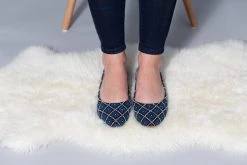 Darzah Tatreez Flats - Blue Shoes