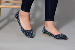 Darzah Tatreez Flats - Blue Shoes