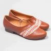 Darzah Shoes Tatreez Oxford - Camel + Orange