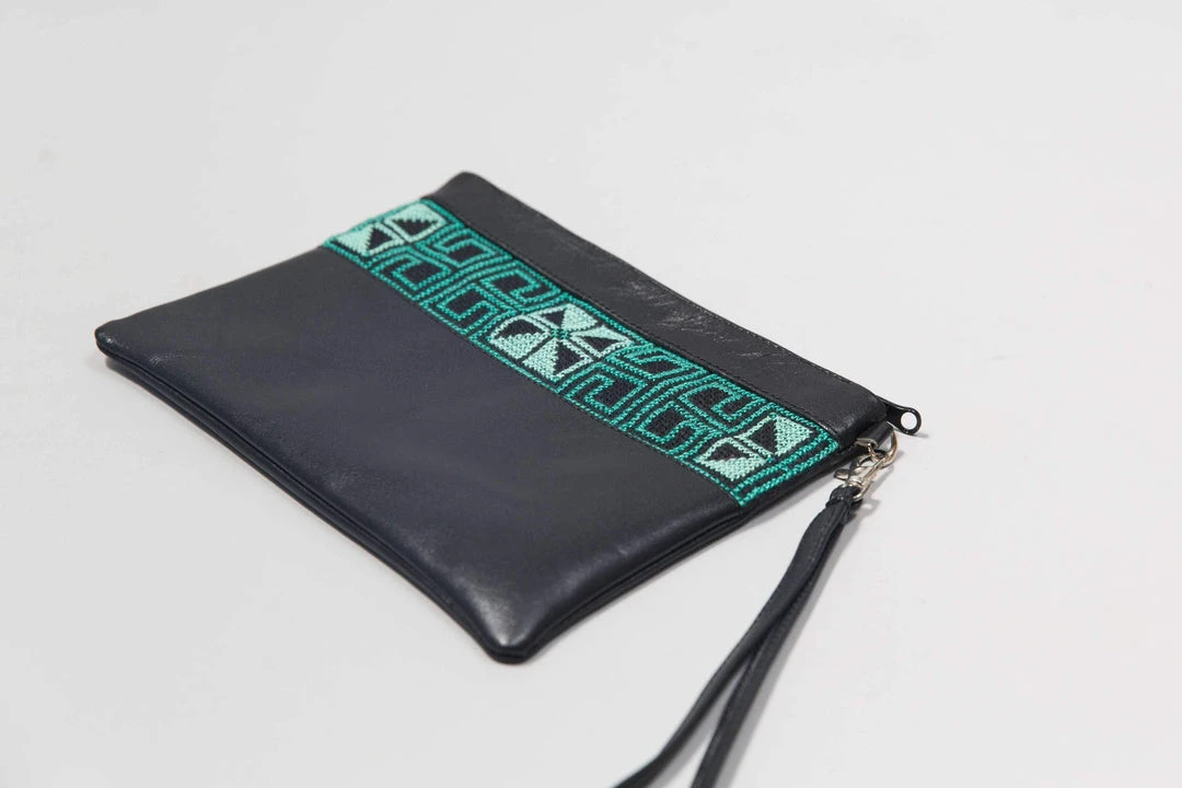Darzah Egypt Tatreez Clutch - Teal Accessories 3 Darzah Egypt Tatreez Clutch - Teal Accessories