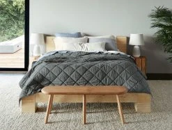 Coyuchi Home Goods Diamond Stitched Comforter - Shadow