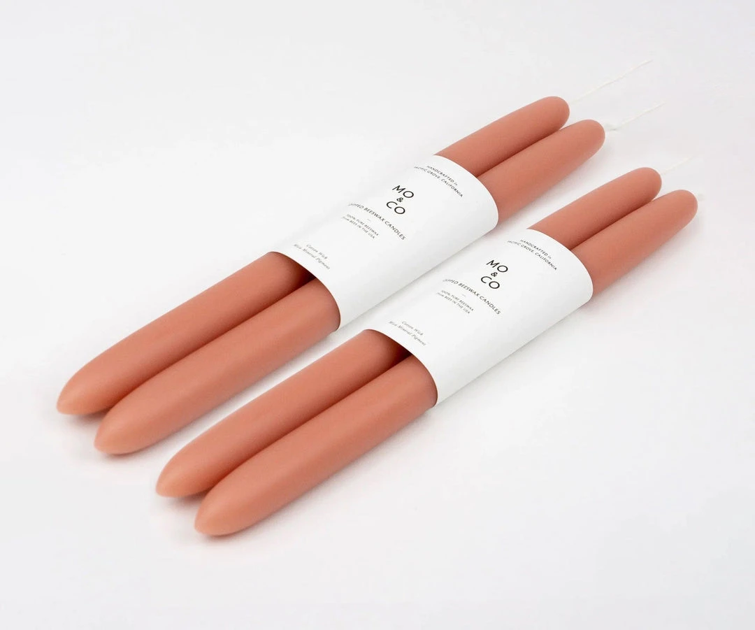 Mo&Co Home Dipped Beeswax 14" Taper Candles 9 Mo&Co Home Dipped Beeswax 14" Taper Candles