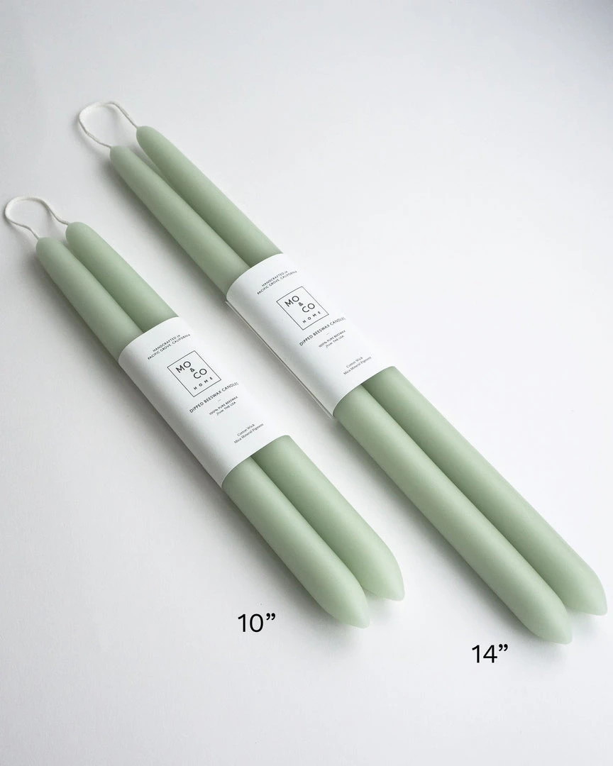 Mo&Co Home Dipped Beeswax 14" Taper Candles 7 Mo&Co Home Dipped Beeswax 14" Taper Candles