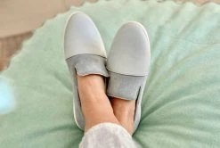Dooeys Shoes Blue Gray Apple Leather House Loafer