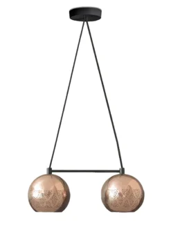 Dounia Home Nur Reversed Chandelier - Duel Globe - Gunmetal BIPOC Owned