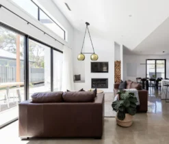 Dounia Home Nur Reversed Chandelier - Duel Globe - Gunmetal BIPOC Owned