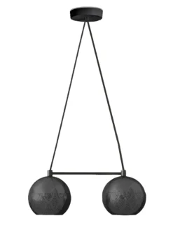 Dounia Home Nur Reversed Chandelier - Duel Globe - Gunmetal BIPOC Owned