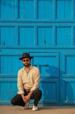 Dushyant Asthana Men's Amir Shirt - Orange Stripes