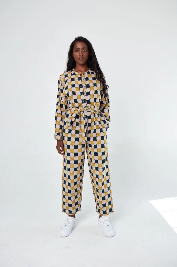 Dushyant Asthana Zoya Batik Chessboard Jumpsuit Clothing 3 Dushyant Asthana Zoya Batik Chessboard Jumpsuit Clothing