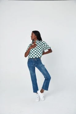 Dushyant Asthana Cami Chessboard Crop Shirt