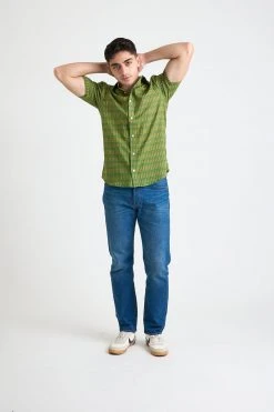 Dushyant Asthana Men's Prat Short Sleeve Shirt - Green Sticks