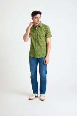 Dushyant Asthana Men's Prat Short Sleeve Shirt - Green Sticks
