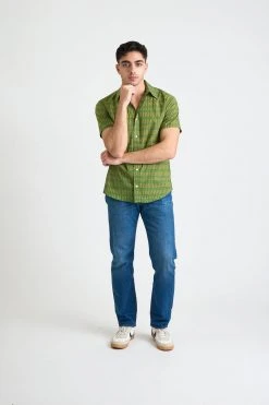 Dushyant Asthana Men's Prat Short Sleeve Shirt - Green Sticks