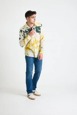 Dushyant Asthana Men's Amir Long Sleeve Shirt - Yellow + Green