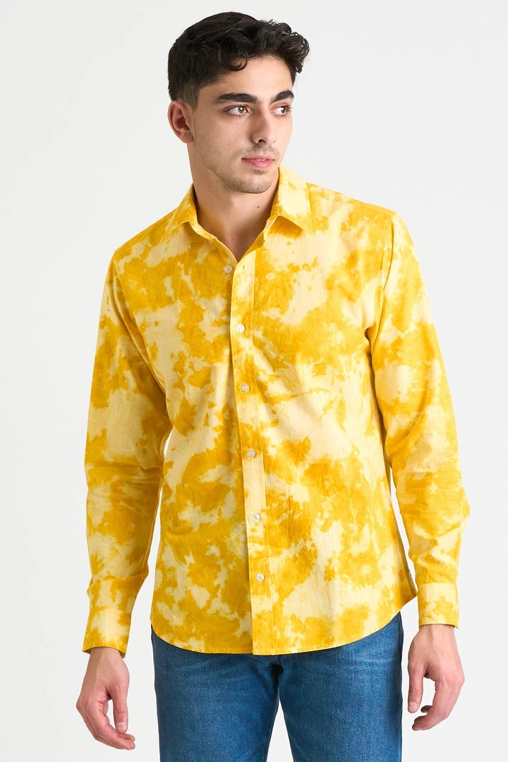 Dushyant Asthana Men's Amir Long Sleeve Shirt - Citrus 3 Dushyant Asthana Men's Amir Long Sleeve Shirt - Citrus