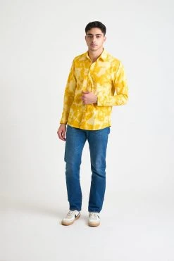 Dushyant Asthana Men's Amir Long Sleeve Shirt - Citrus