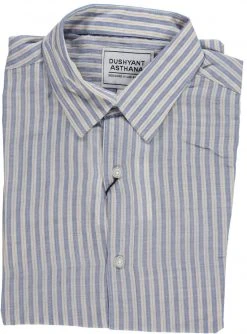 Dushyant Asthana Men's Amir Shirt - Blue Stripes